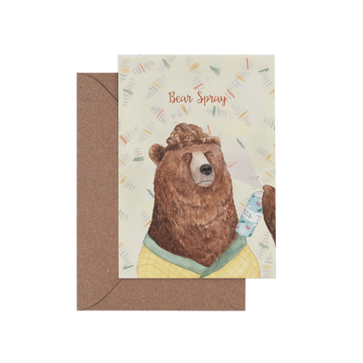 Cut out bear spray card