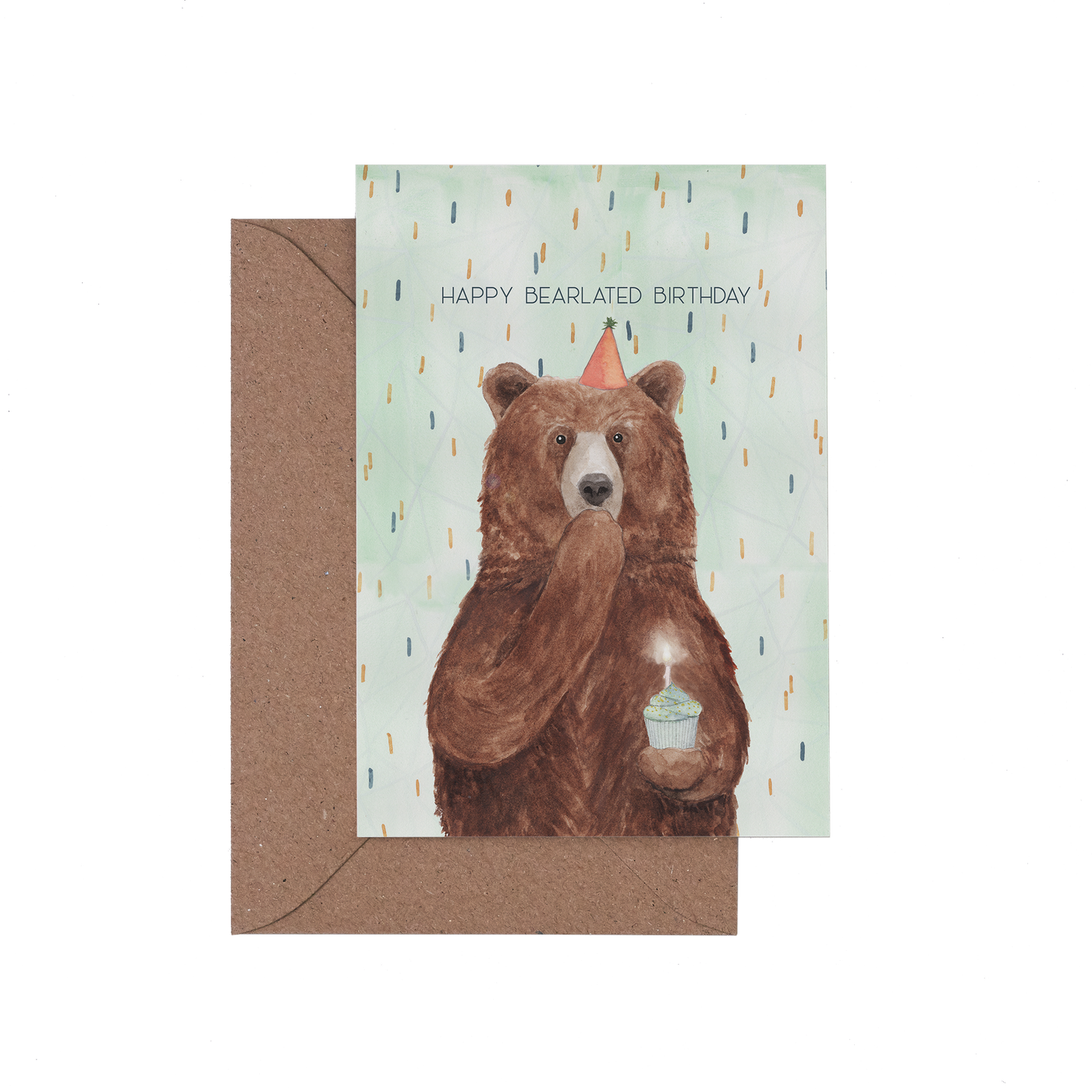 Happy Bearlated Birthday Card cut out