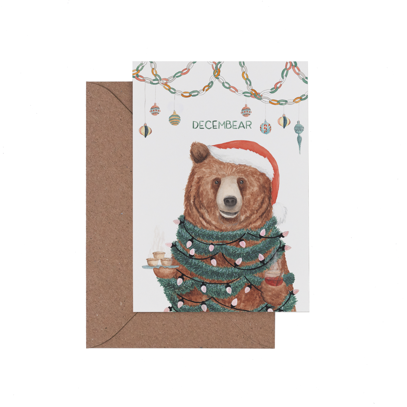 Cut out Decembear Christmas Card