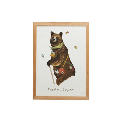 Print of a bear on white background