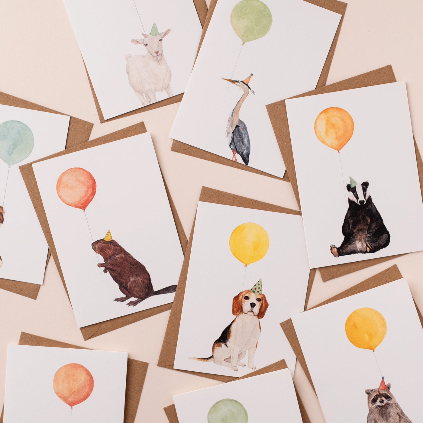 Balloon animal birthday card selection