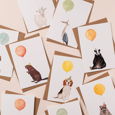 Balloon animal birthday card selection