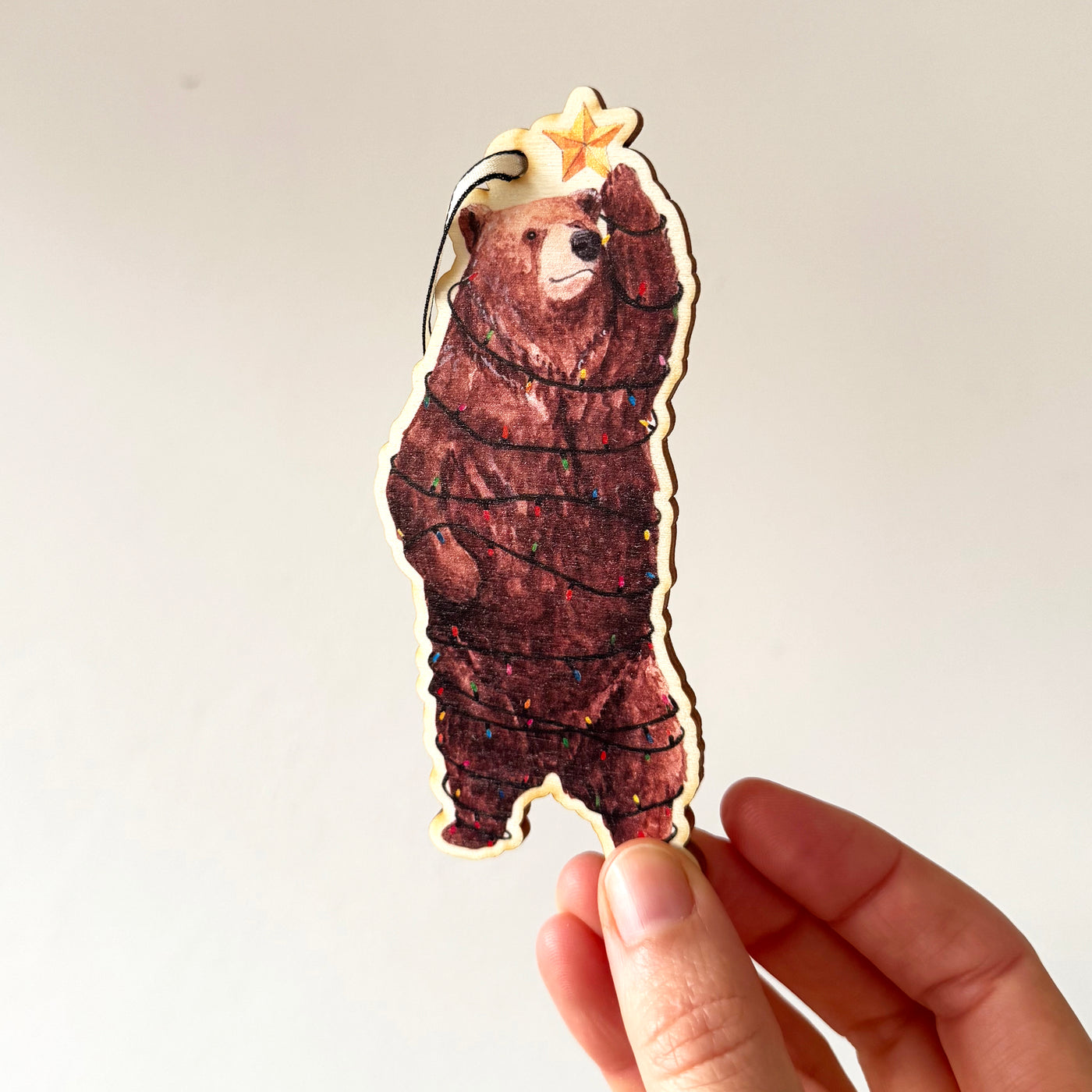 Beary Lights Wooden Decoration