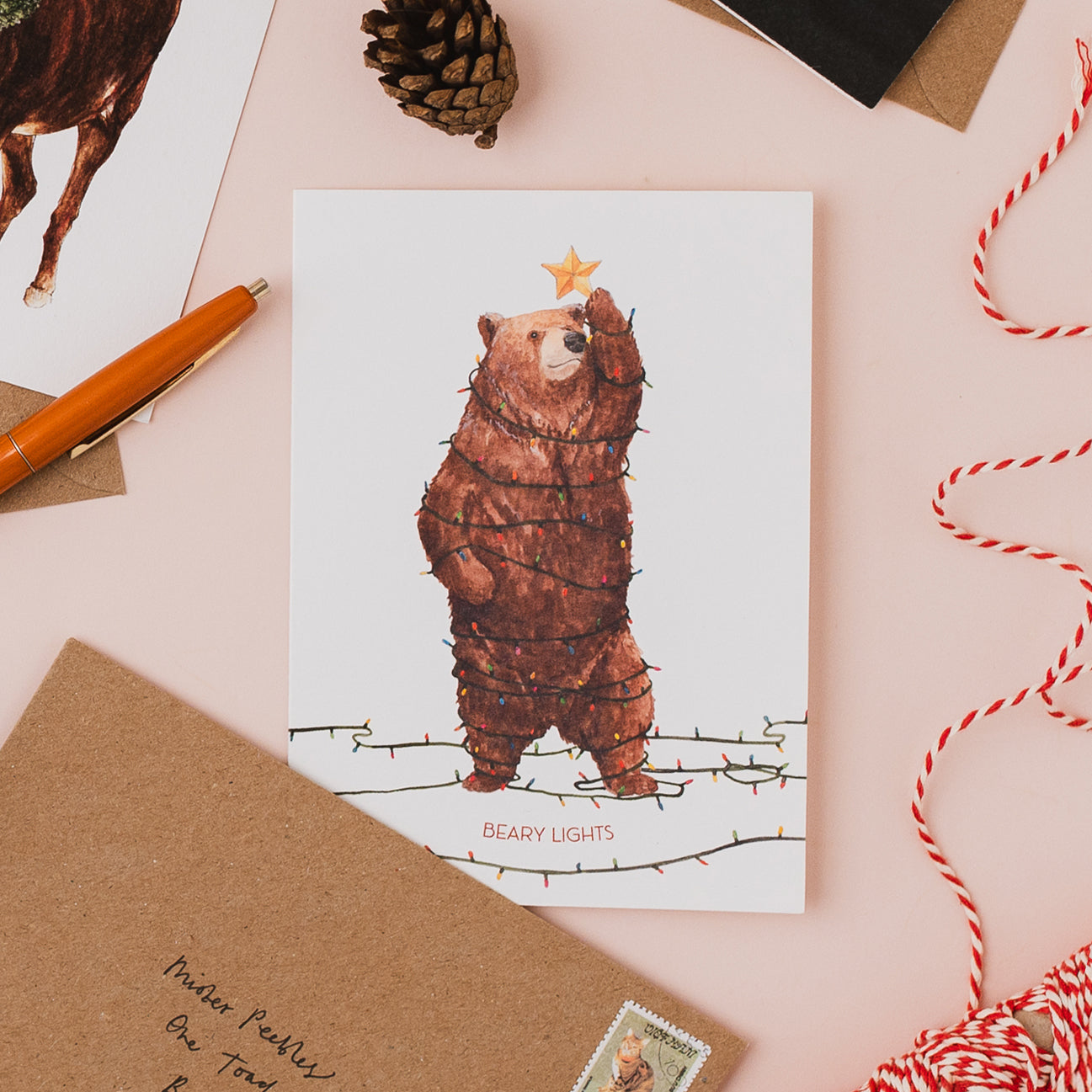 Beary Lights Christmas Card