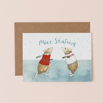 Mice Skating Christmas Card