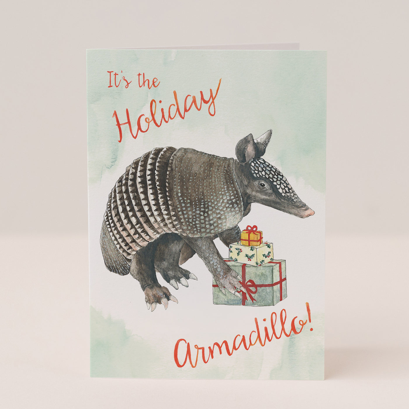 Holiday Armadillo Christmas Card