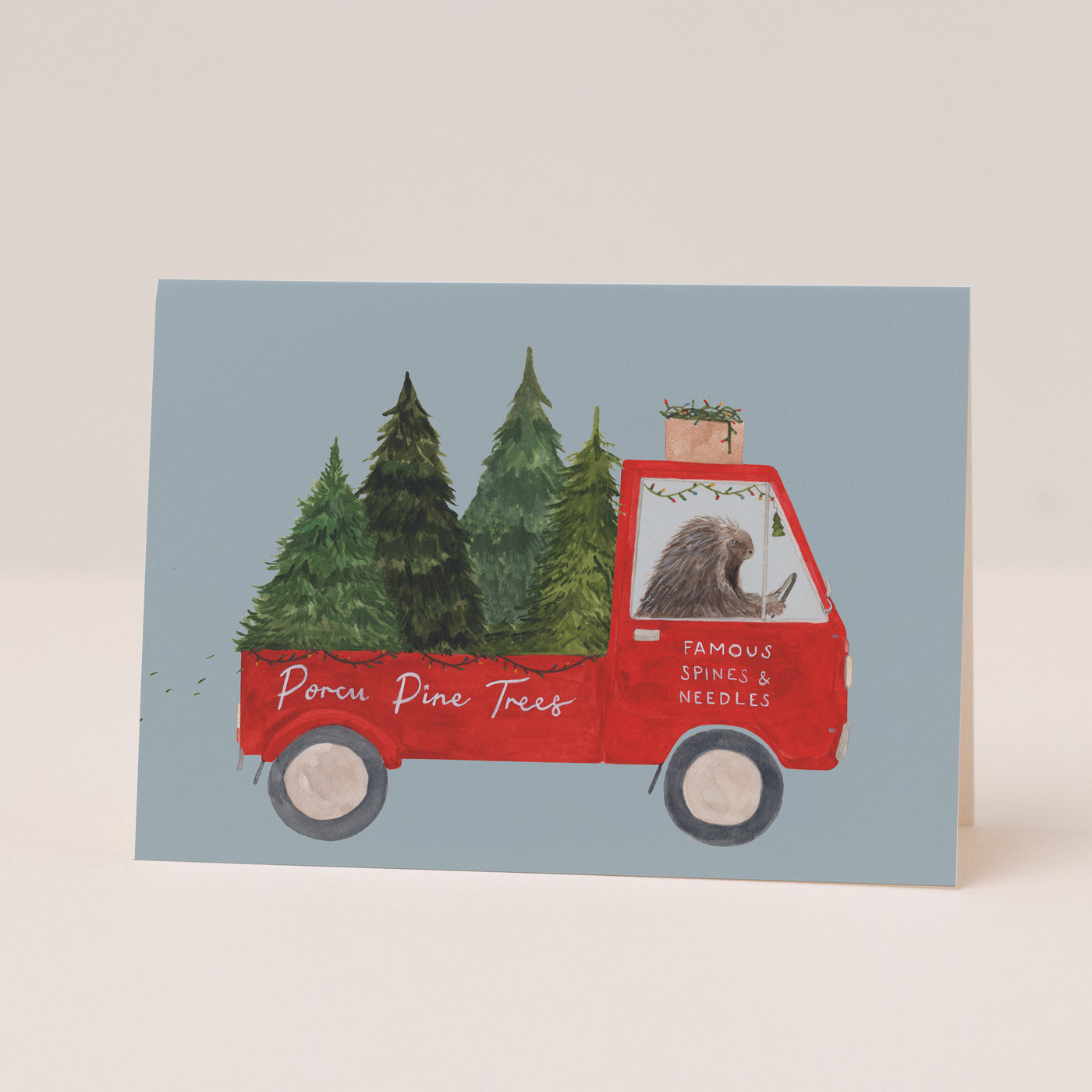 Porcu Pine Trees Christmas Card