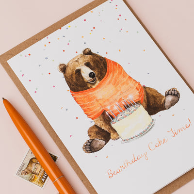 Bearthday Cake Time Birthday Card