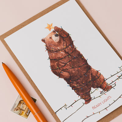Beary Lights Christmas Card