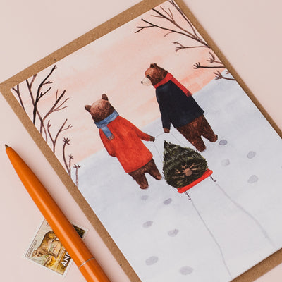 Snowy Walk Christmas Card