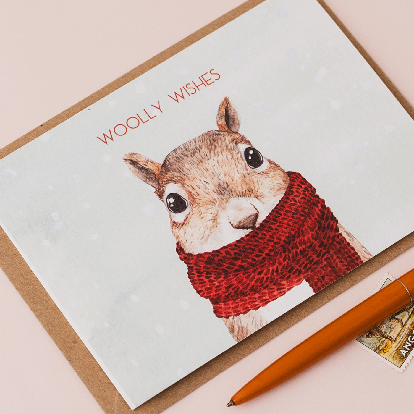 Woolly Wishes Squirrel Christmas Card