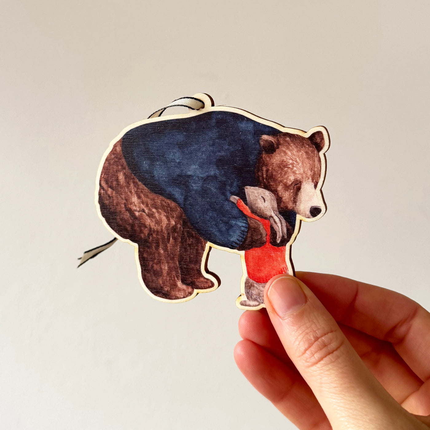 Bear Hug Wooden Decoration