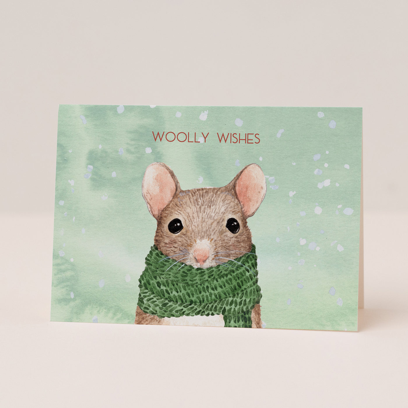 Woolly Wishes Mouse Christmas Card