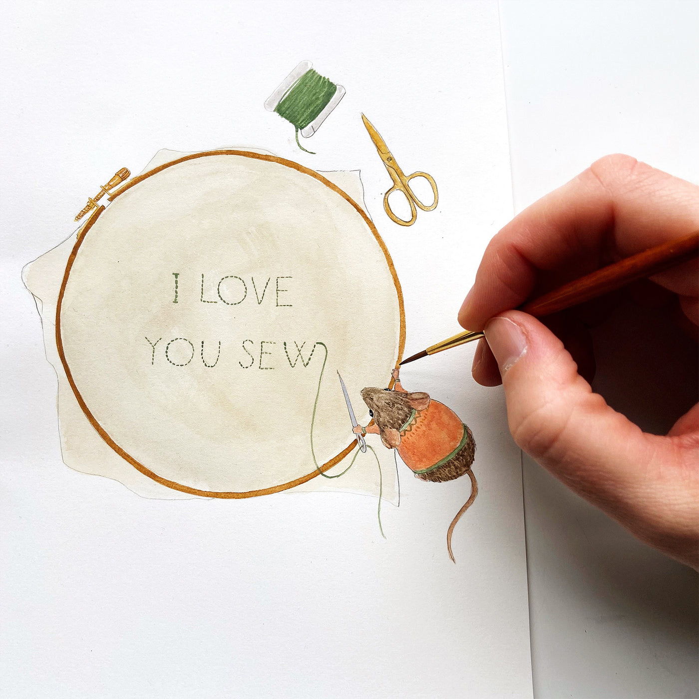 I Love You Sew Card