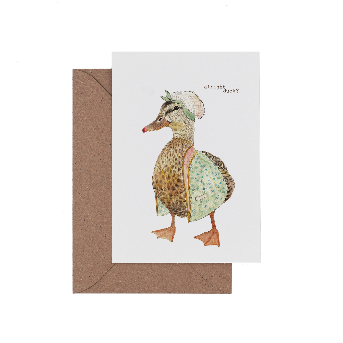 Alright Duck Greetings Card cut out image