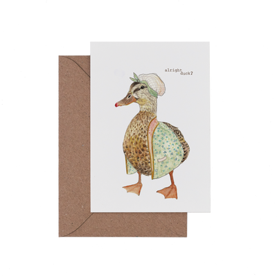 Alright Duck Greetings Card cut out image