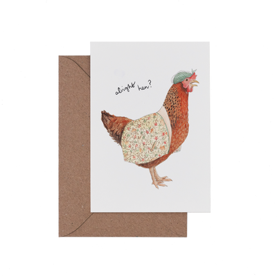 Alright Hen card cut out