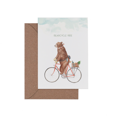 Bearcycle Ride card with kraft envelope