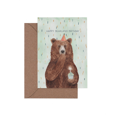 Happy Bearlated Birthday Card cut out