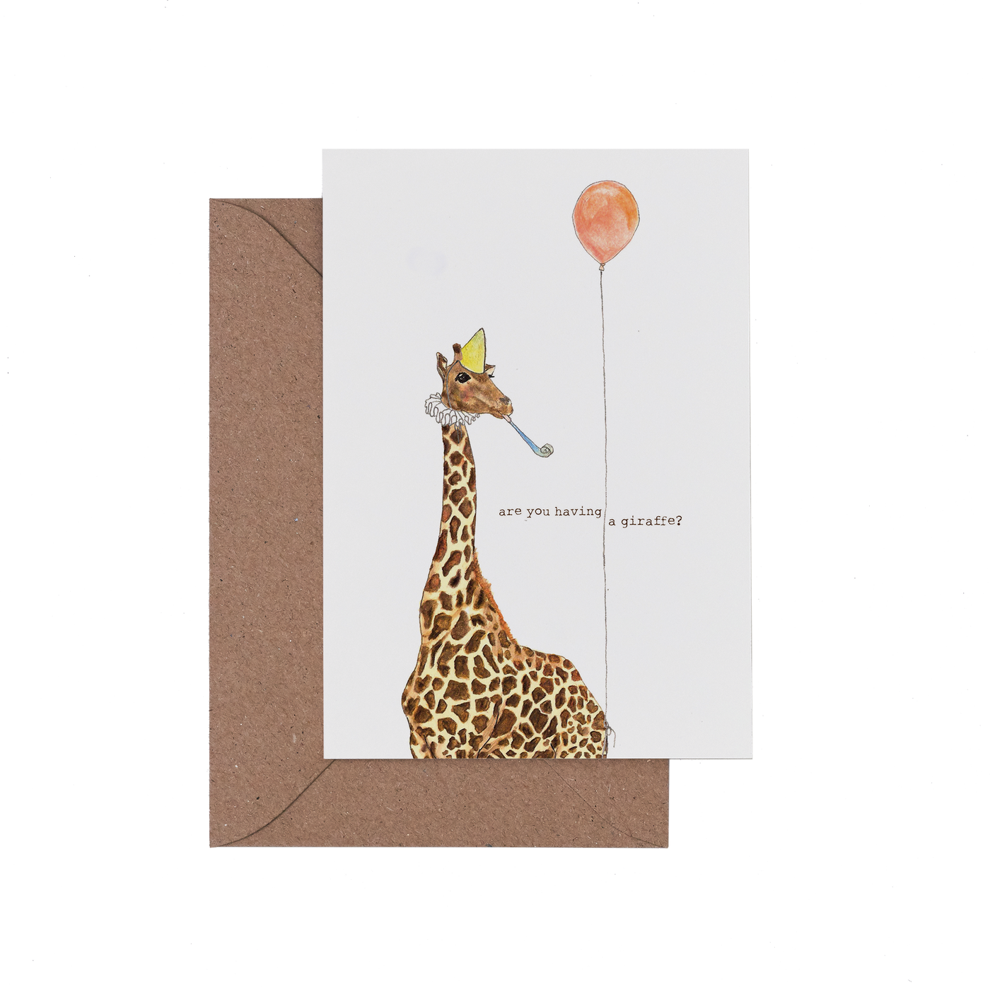 Having a Giraffe greetings card cut out