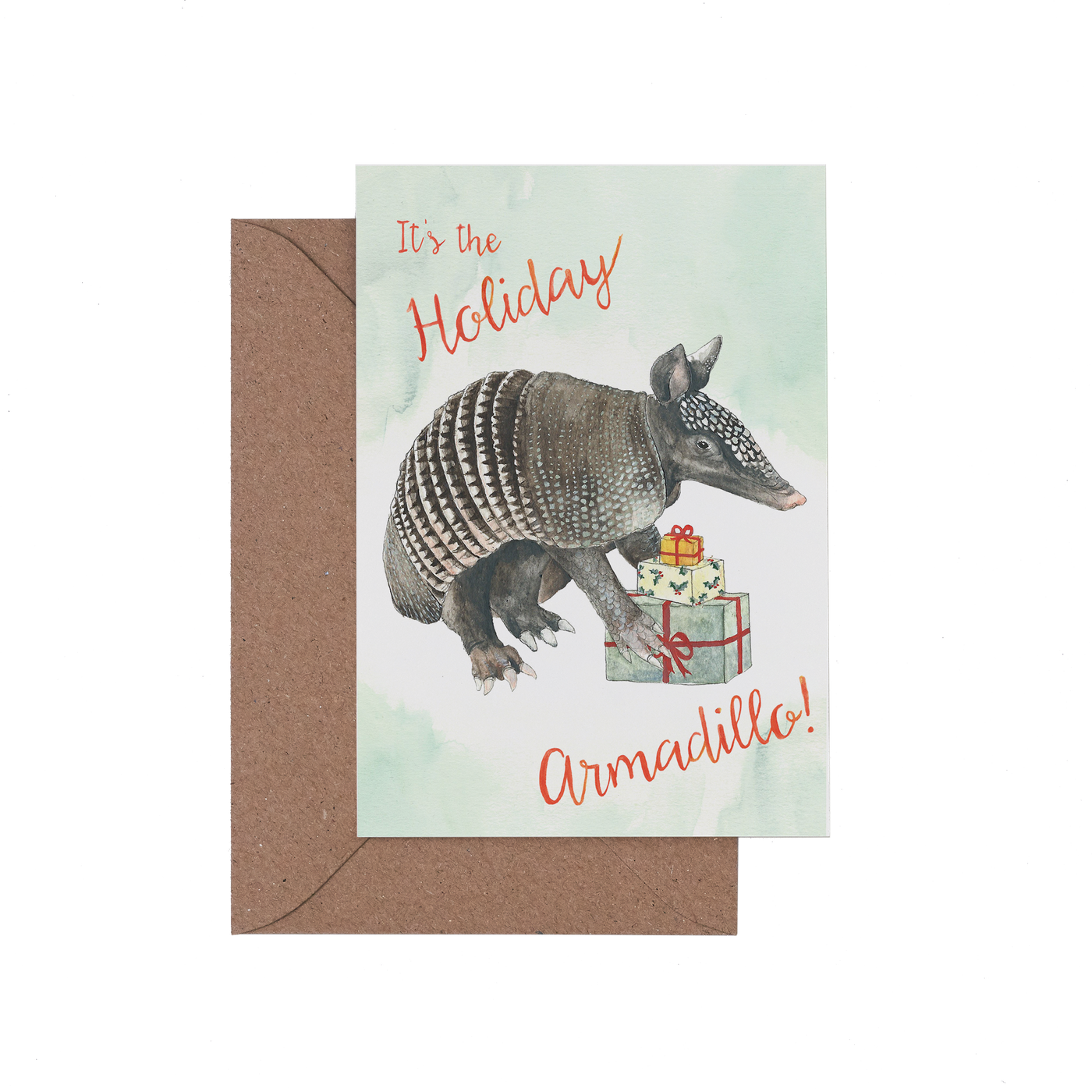Holiday Armadillo Christmas Card
