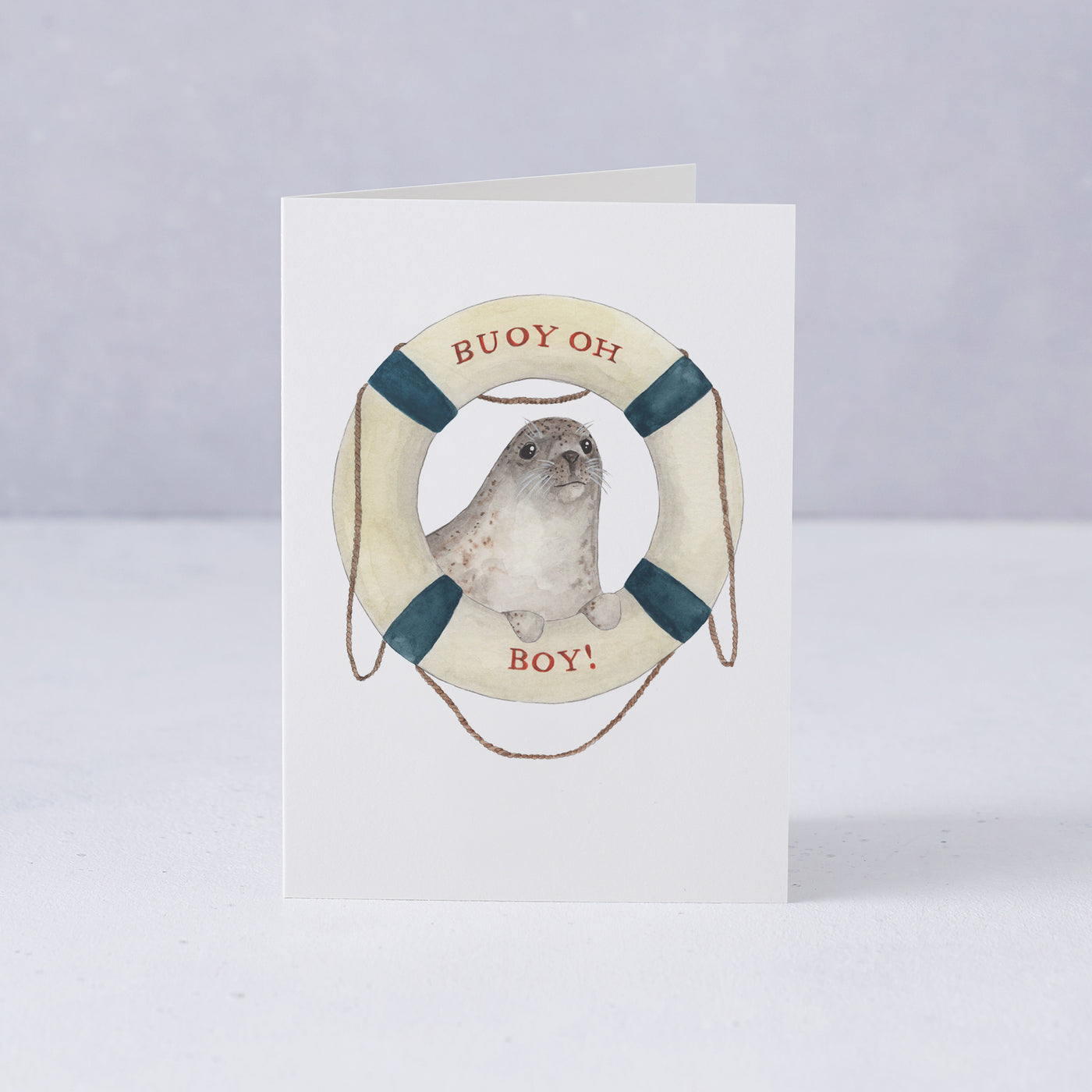 Buoy Oh Boy Nautical New Baby Card standing
