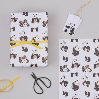 Panda Party Gift Tags - mixed 4 pack