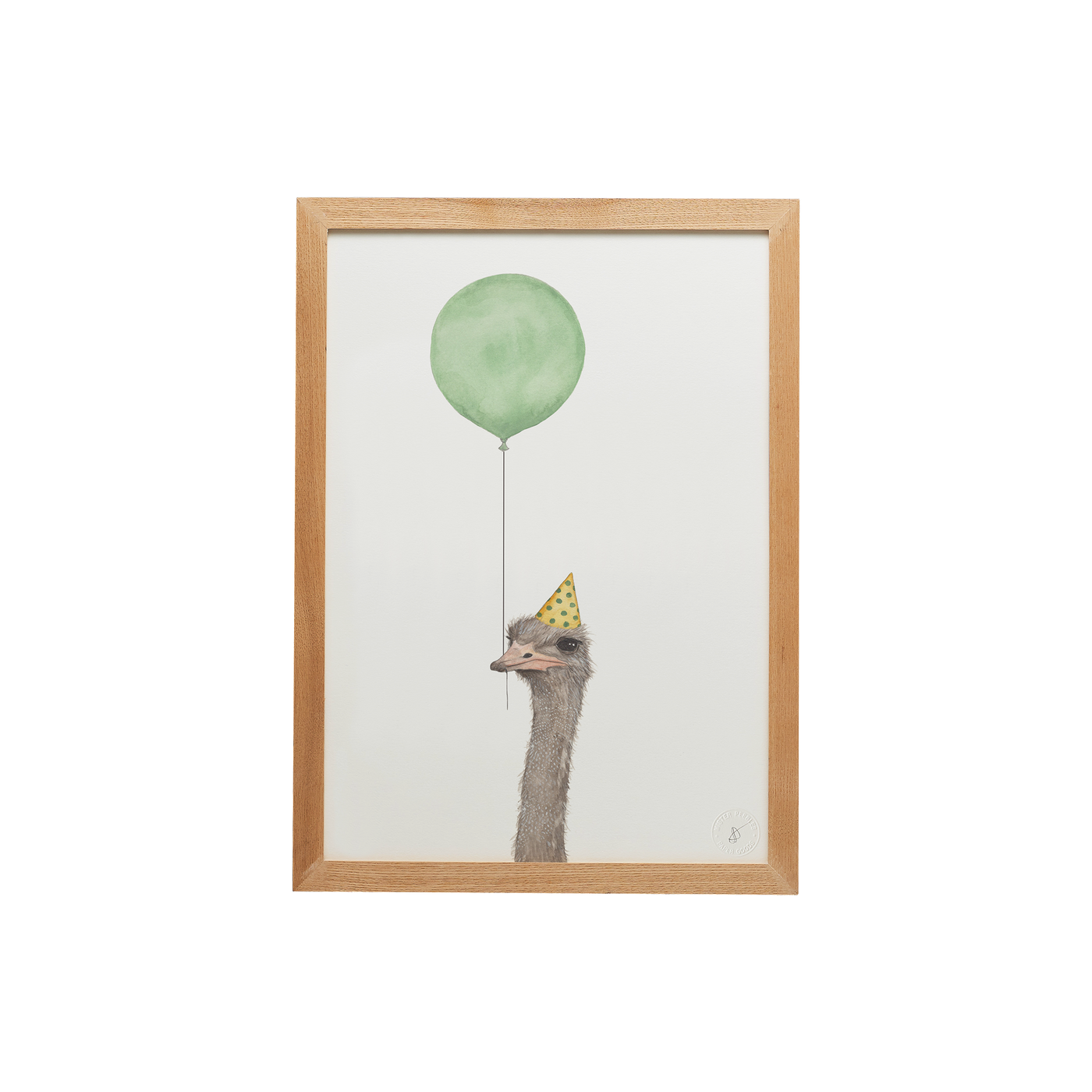 Balloon Animal Print Ostrich illustration with frame