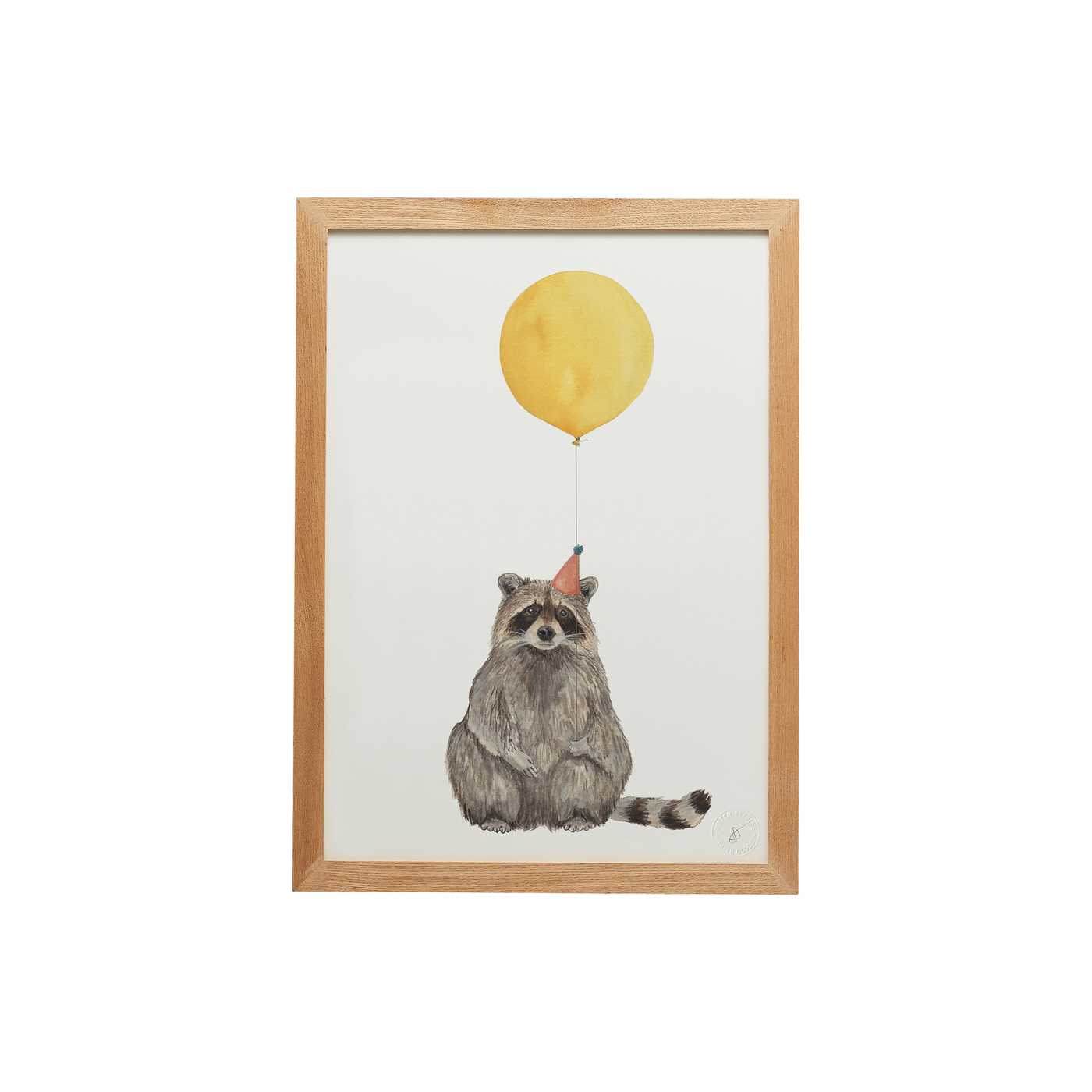 Balloon Animal Raccoon Print cut out in a frame