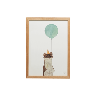 Balloon Animal Weasel Print Framed