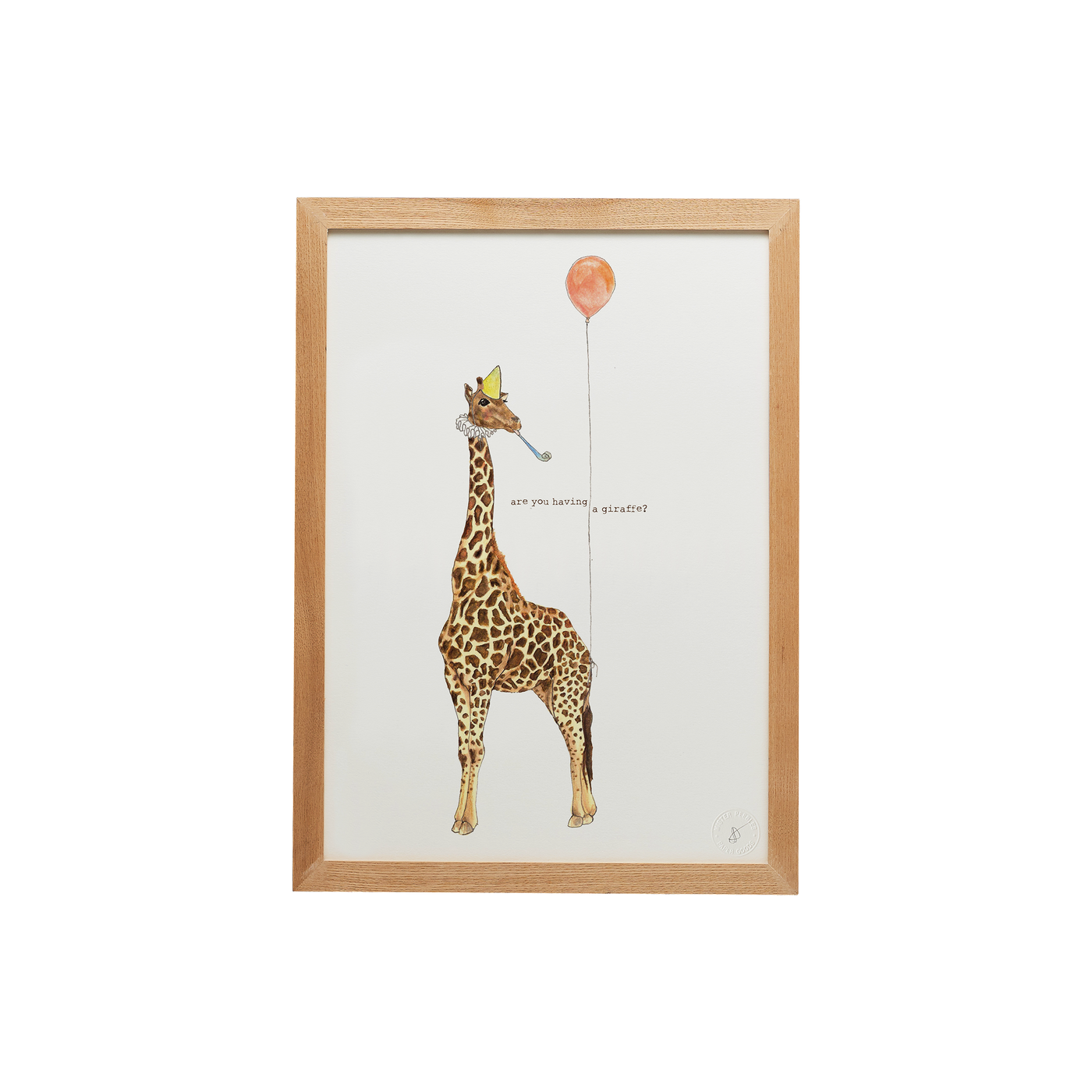 Having a Giraffe print cut out in a frame
