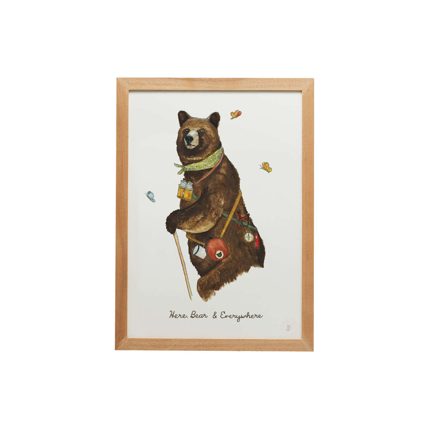 Print of a bear on white background