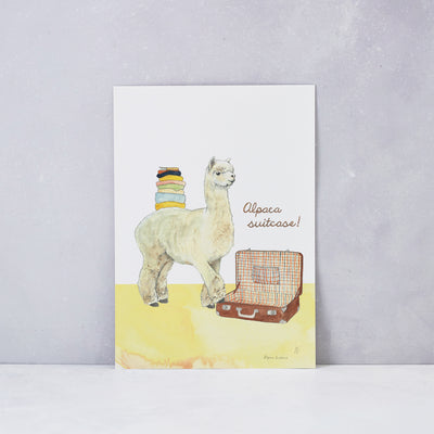 Alpaca Suitcase Print unframed