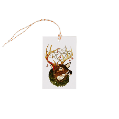 Christmas Deer Gift Tag made with recycled card