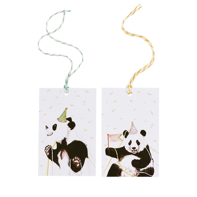 Panda Party Gift Tags - mixed 4 pack