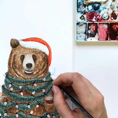 Christmas Bear Illustration 