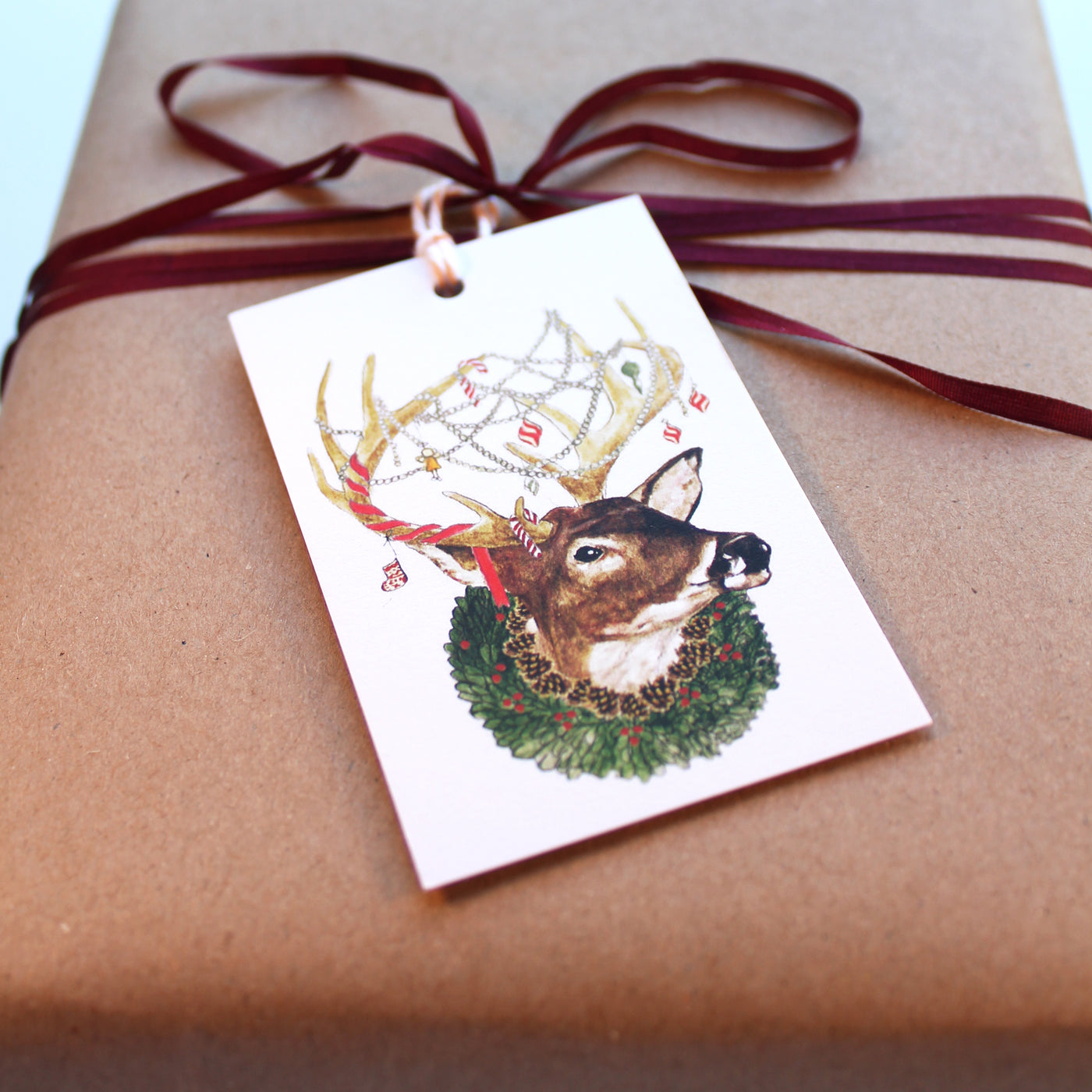 Close up of Deer Gift Tag